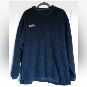 Womens Blue Fuzzy Winter Columbia Long Sleeved Pullover Sherpa Size Large